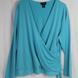 Faux Womans wrap top long sleeve